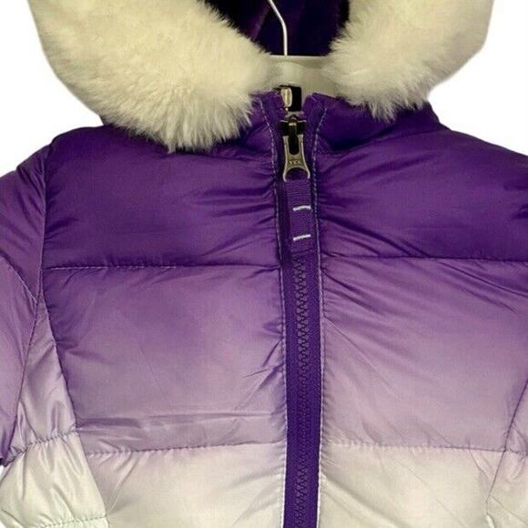 Snozu Puffer Jacket Fleece Lined Ombré Purple Turquoise White Toddler Girl's 2T - Picture 7 of 13